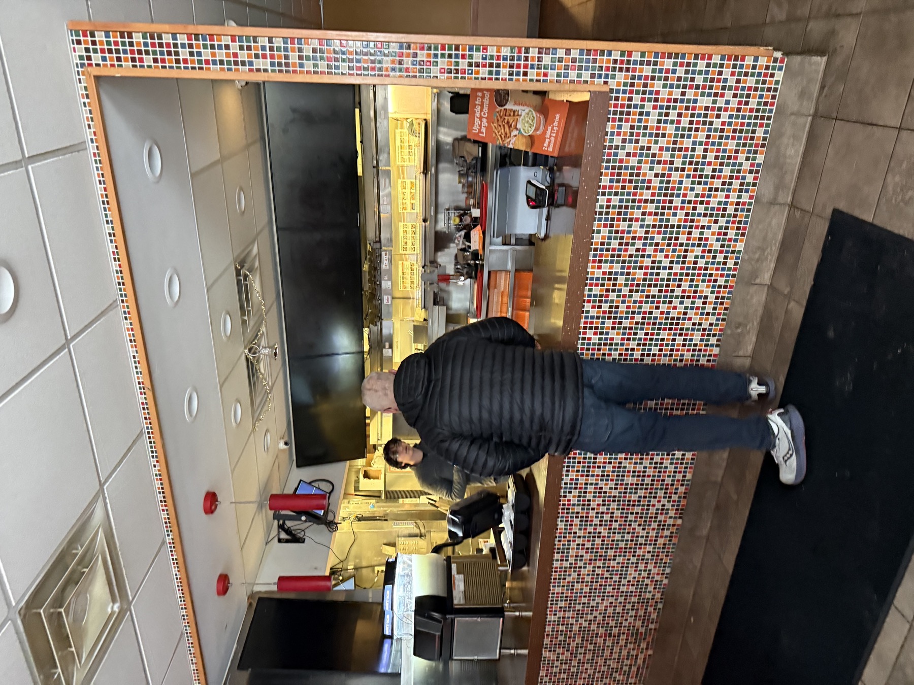 Commercial interior with service and kitchen work in progress